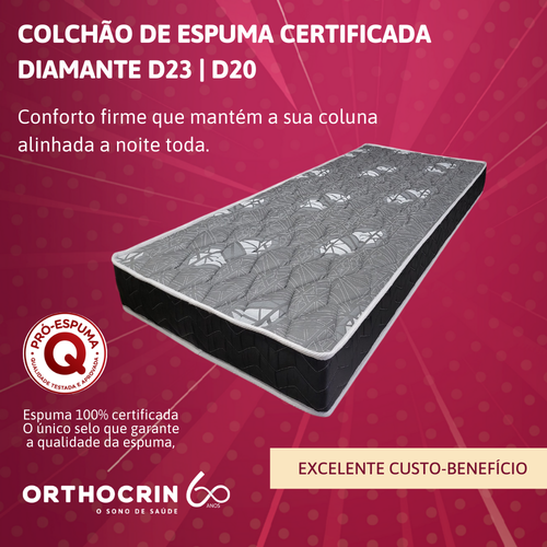 Colchão de Espuma Orthocrin Diamante D23 - 14 cm