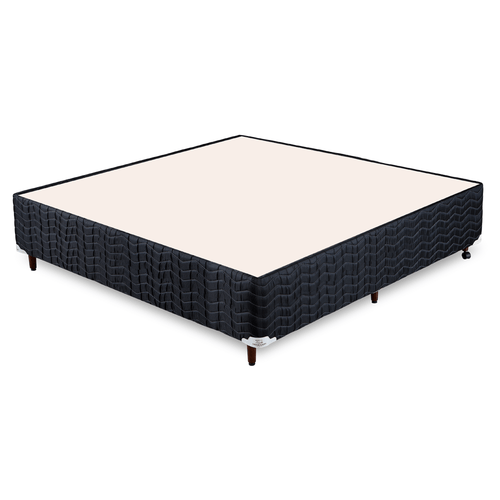 Base Cama Box Alto Black Pés de Madeira Altura 32 CM