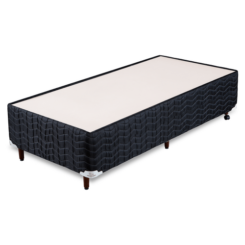 Base Cama Box Alto Black Pés de Madeira Altura 32 CM