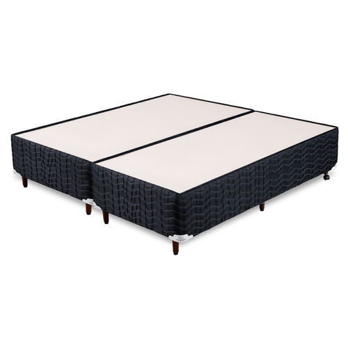 Base Cama Box Alto Black Pés de Madeira Altura 32 CM